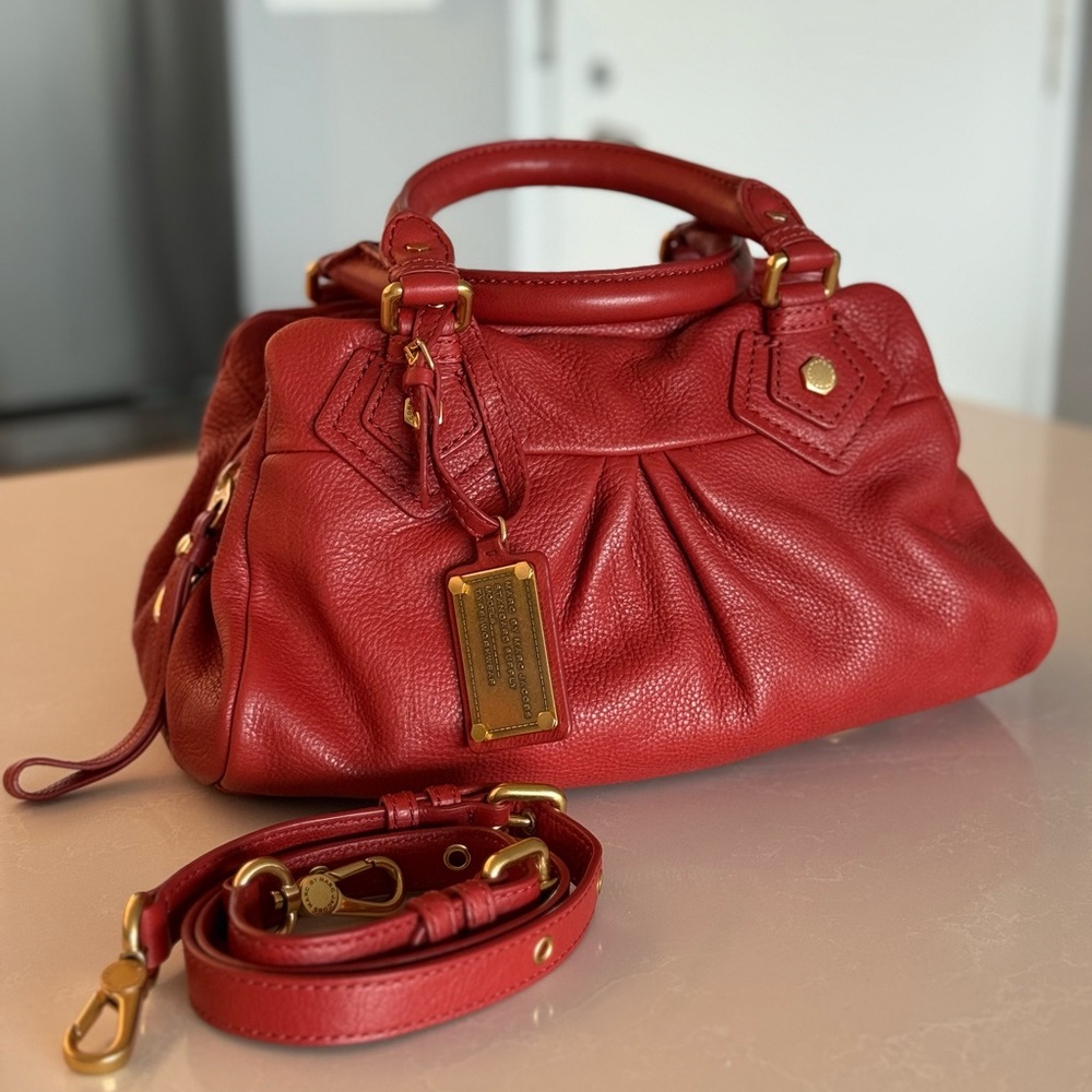 NWT Marc by Marc Jacobs Classic Q The Baby Groovee Handbag in Bright Persimmon